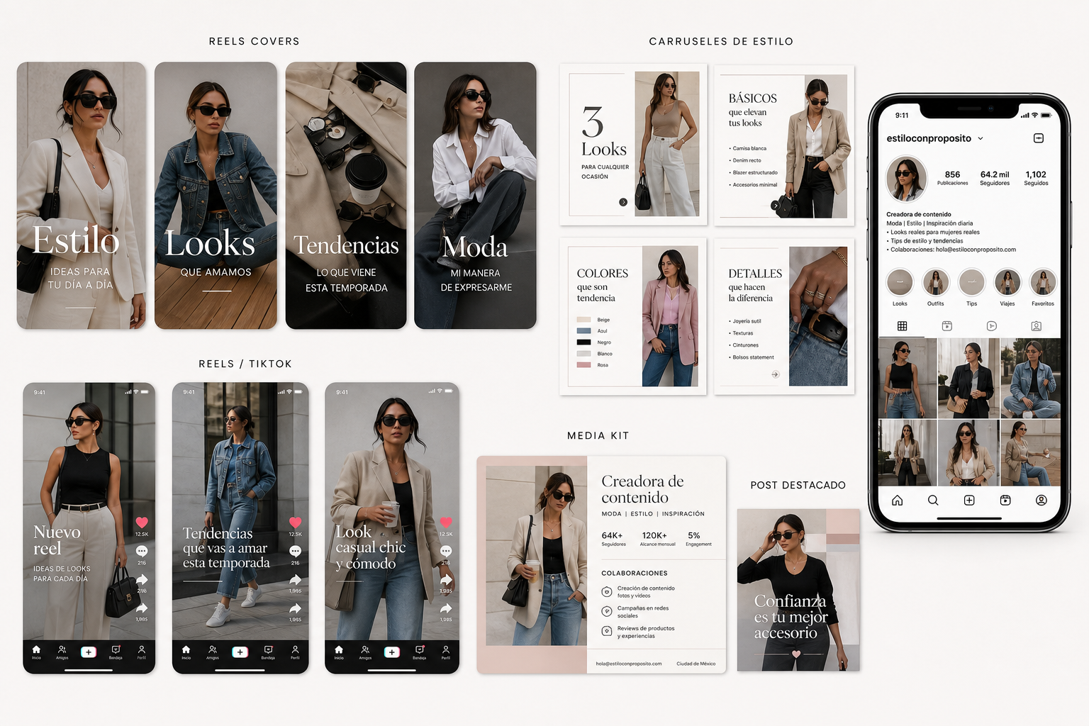 Contenido Instagram para influencer de moda editorial