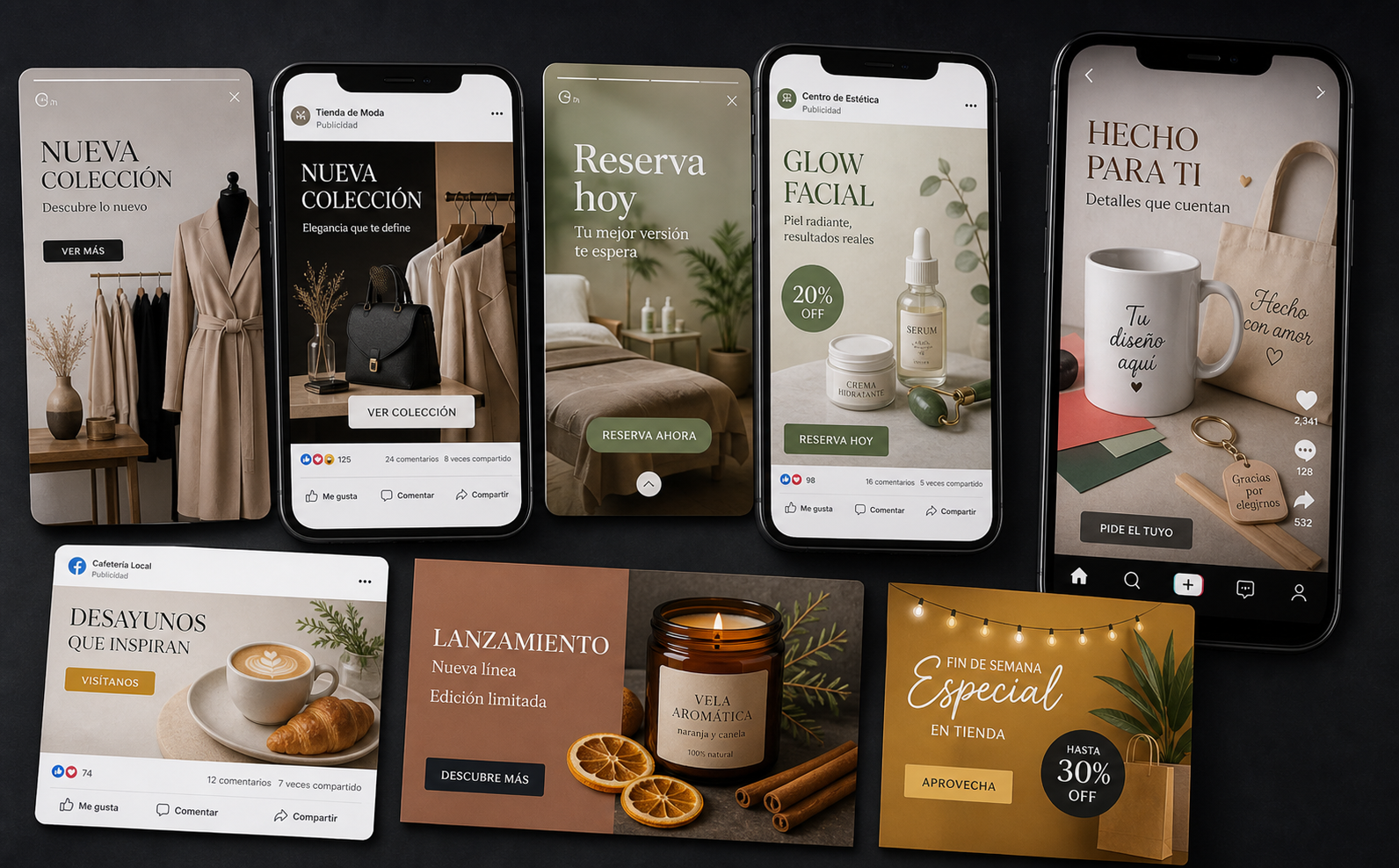 Mockups de anuncios para redes sociales